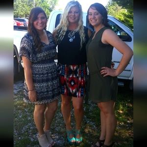 Aztec print western dress